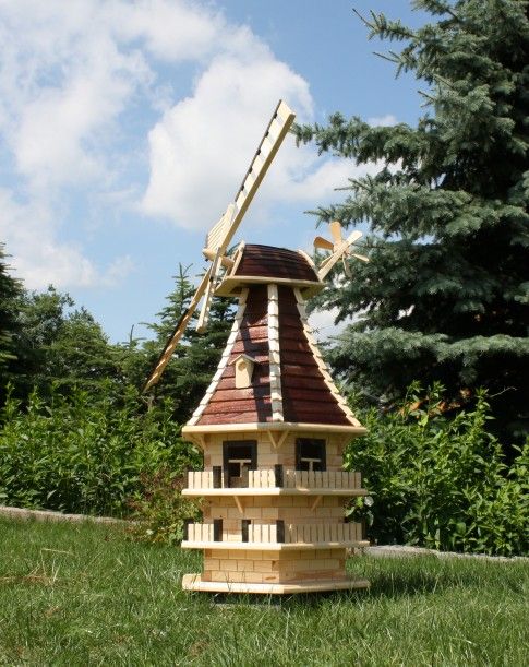 Moulin à vent de jardin en bois – modèle 13, 150 cm
