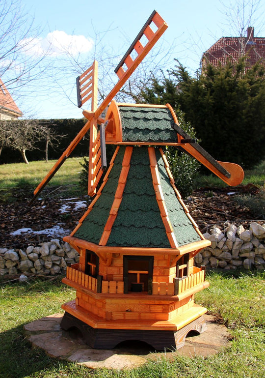 Moulin à vent de jardin en bois – modèle 18, 130 cm