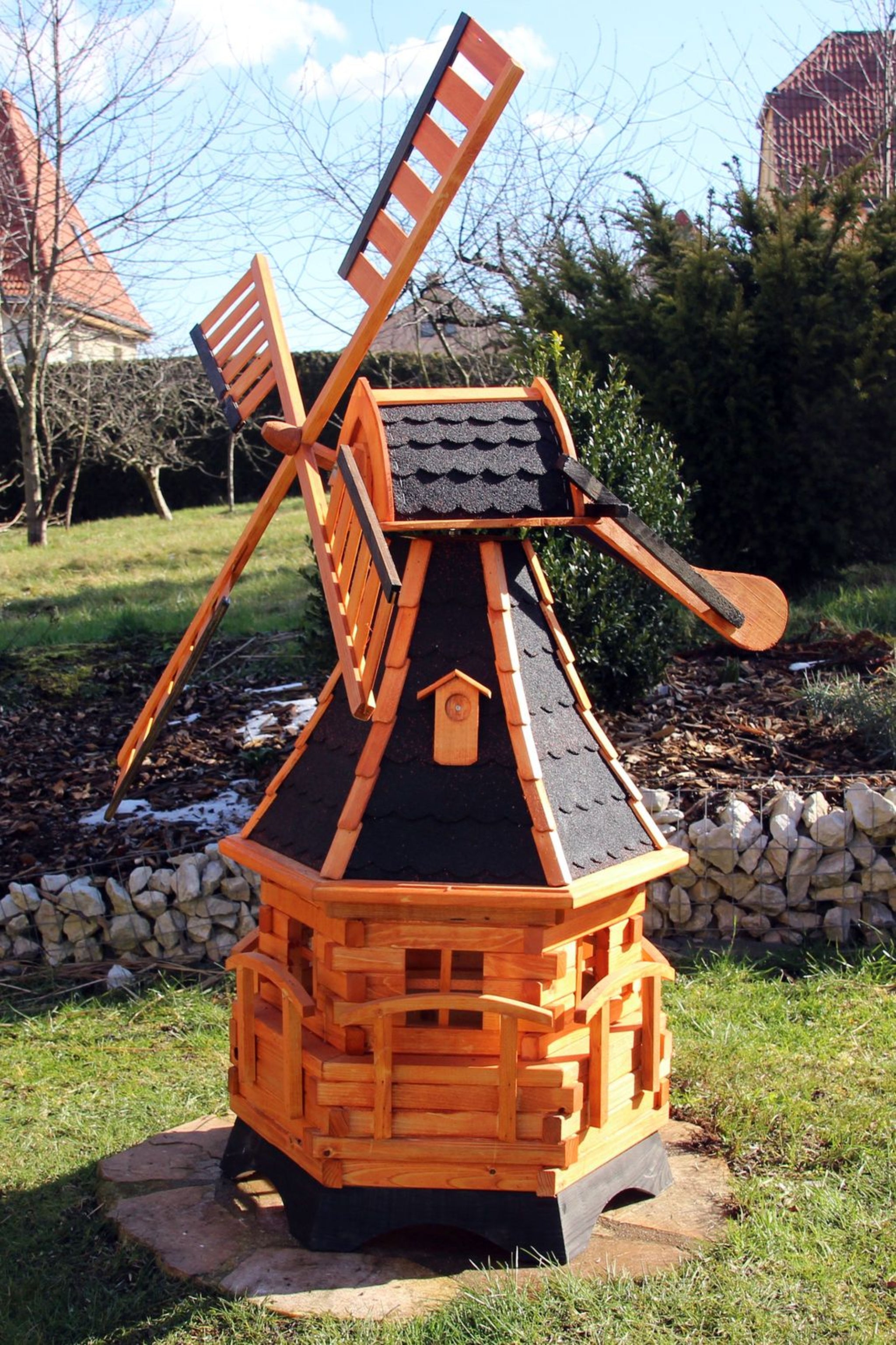 Dutch garden windmill with dormer windows & solar panels – Holzdekoladen