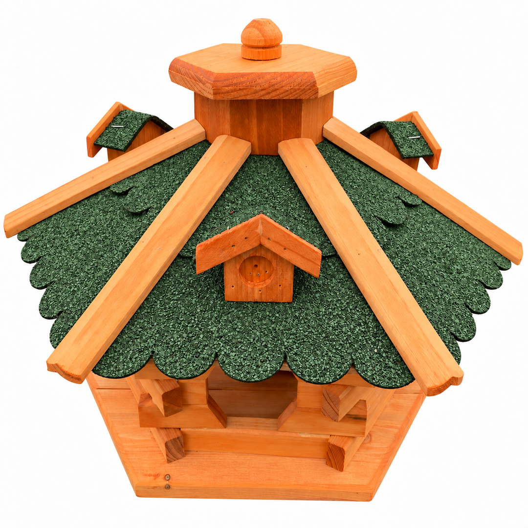 Vogelhaus Typ 4 in Grün – dachdetail