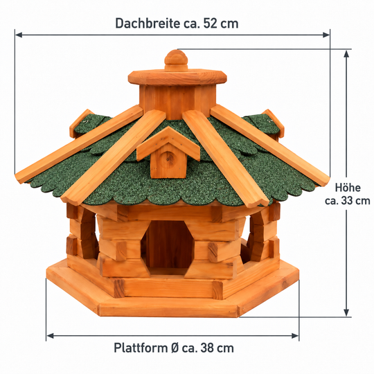 Vogelhaus Typ 4 in Grün – masse ohne staender