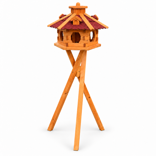Vogelhaus 4 Rot – mit staender