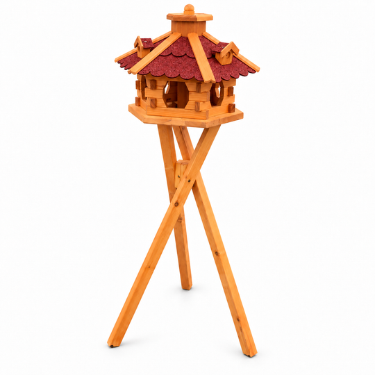 Vogelhaus Typ 4 in Rot – seitenansicht