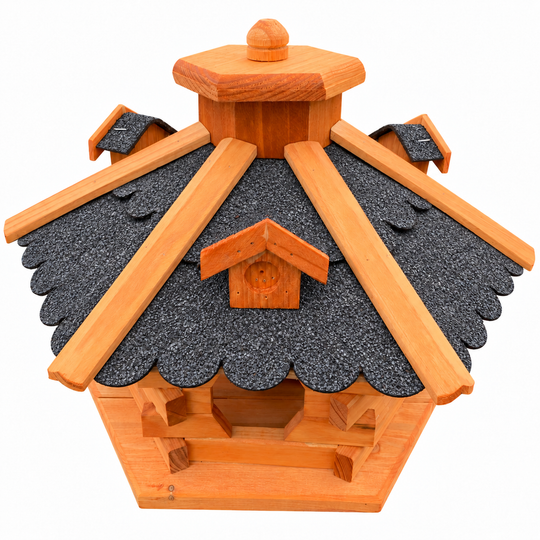 Vogelhaus Typ 4 in Schwarz – dachdetail