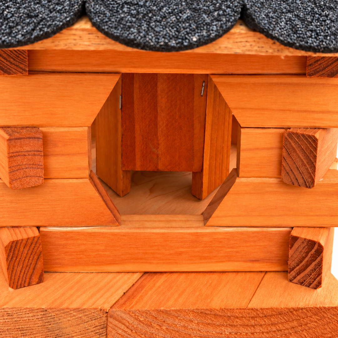 Vogelhaus Typ 4 in Schwarz – futterschacht
