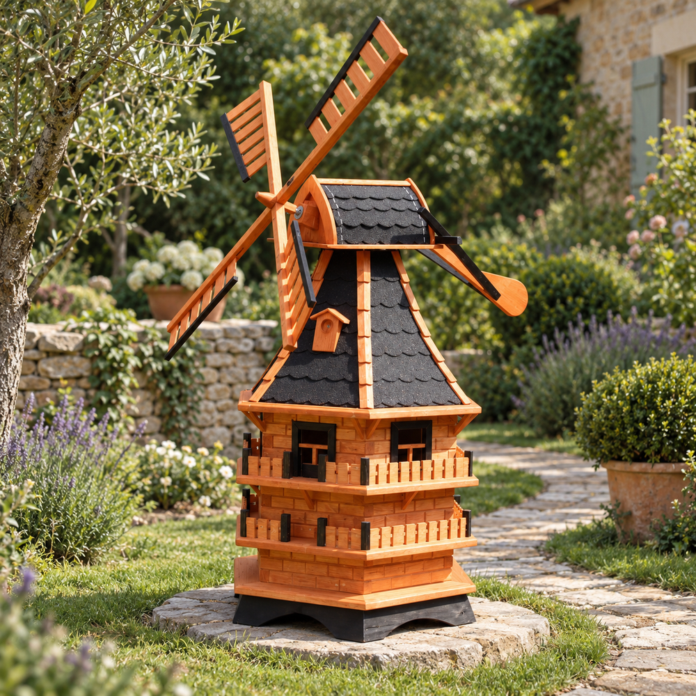 Alle Windmühlen — gestaltetes Gartenmotiv