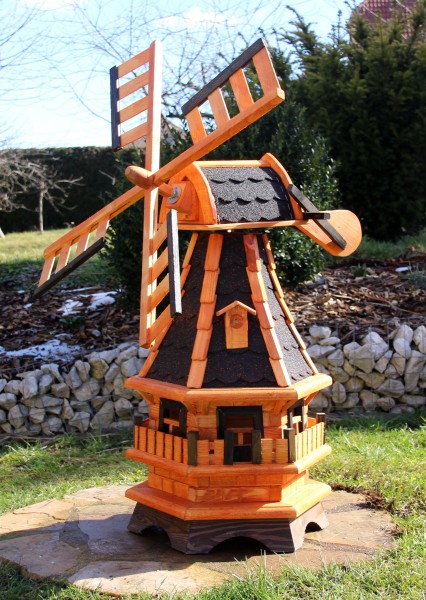 Holzwindmühle mit Solarlicht Typ 17.1
