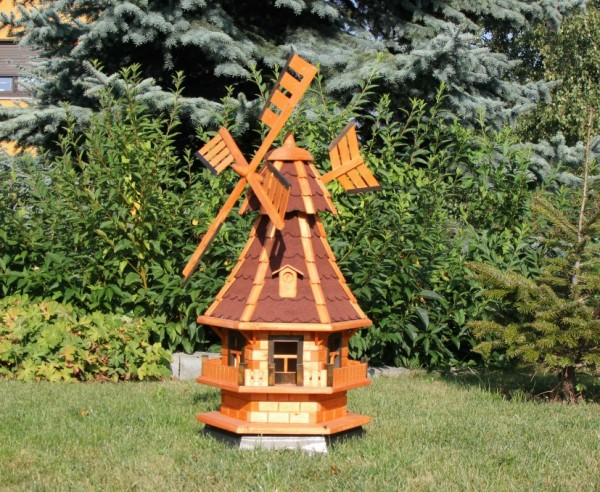 Gartenwindmühle mit Beleuchtung und Windfahne Typ 4.1